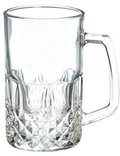 Momugs 20 Ounces Beer Stein Mugs, German Clear Large Tall Beer Glasses for Men, Set of 2